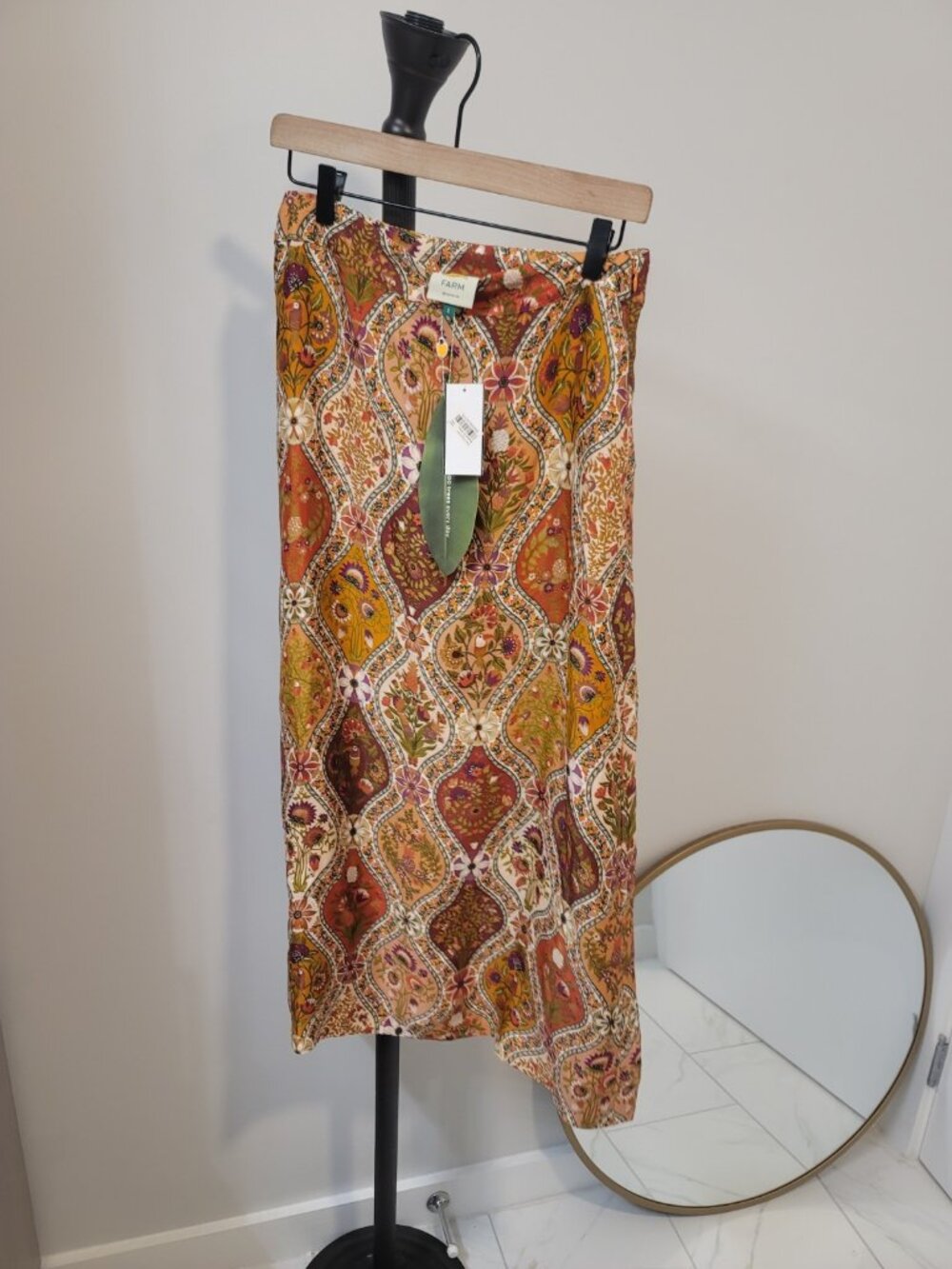Farm Rio Romantic Nature Multi Midi Skirt Women's S New NWT